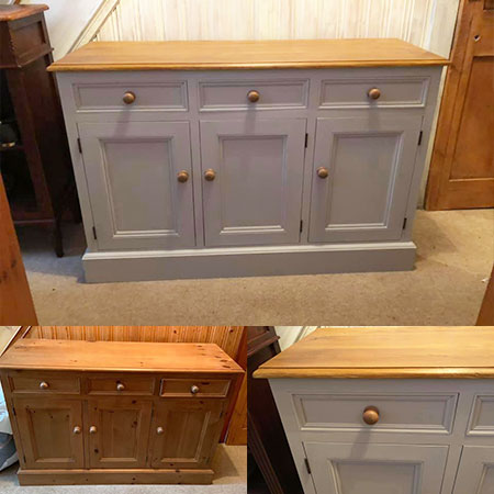 Pine chest or drawers painted and restored