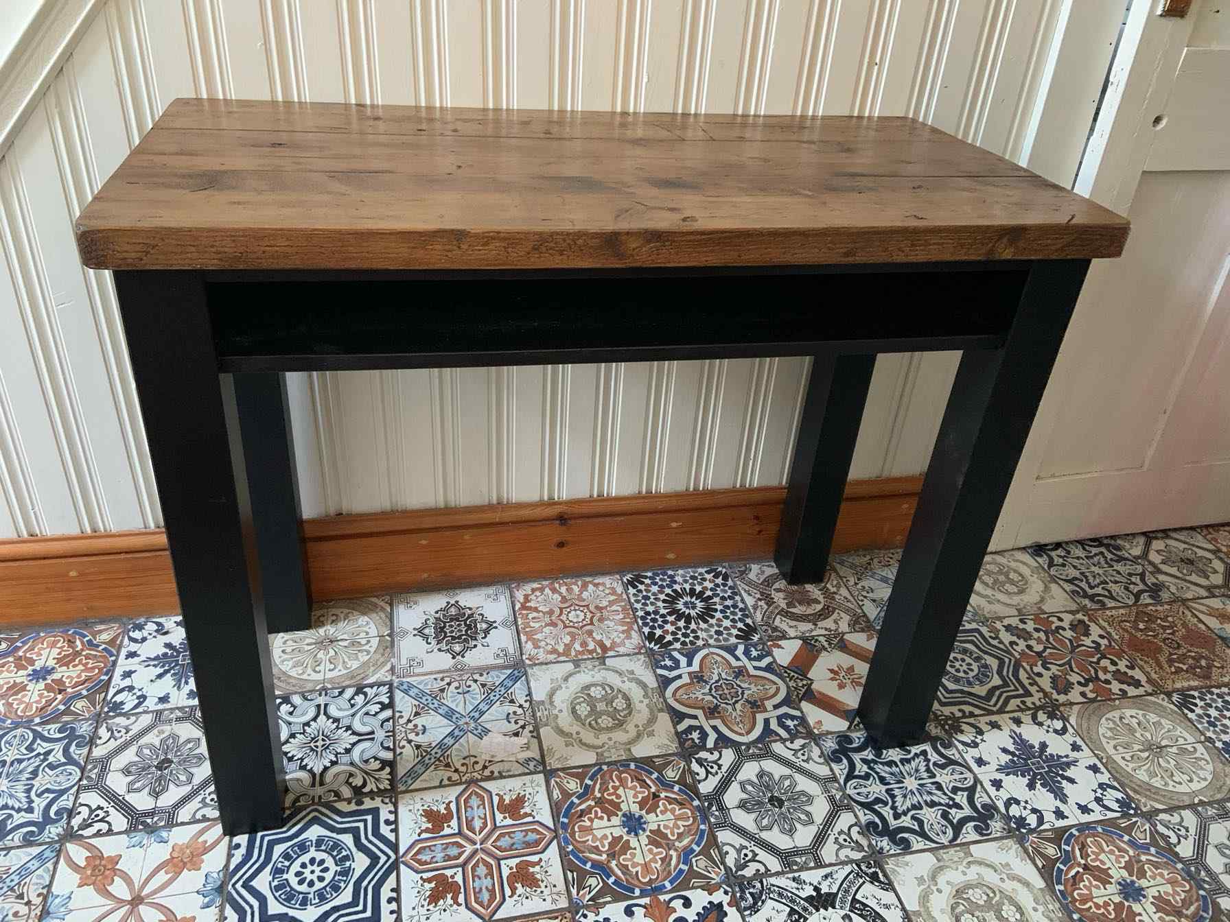 bespoke dark grey wooden side table