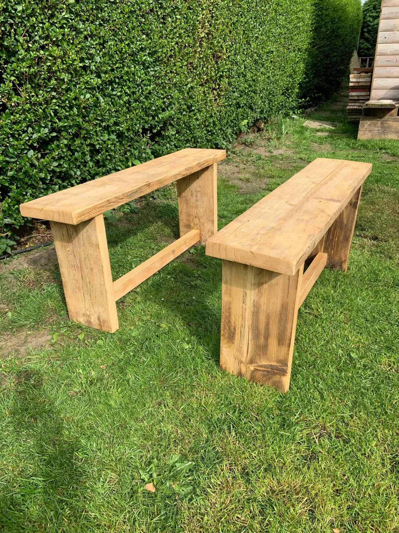 luxury reclaimed wood benches