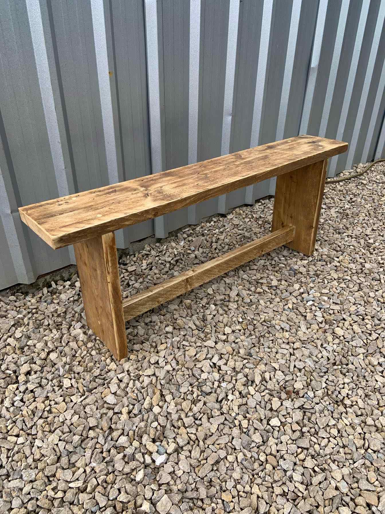 oak stained bench